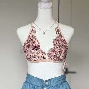 Victoria Secret Flora Embroidered Lightly Padded Bralette Large